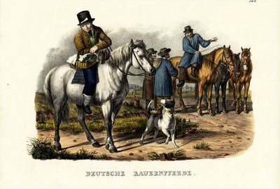 Alman Çiftlik Atları, 1824 by Karl Joseph Brodtmann
