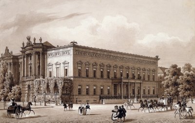Unter Den Linden, Berlin, c.1840 (suluboya) by Karl Loeillot de Mars