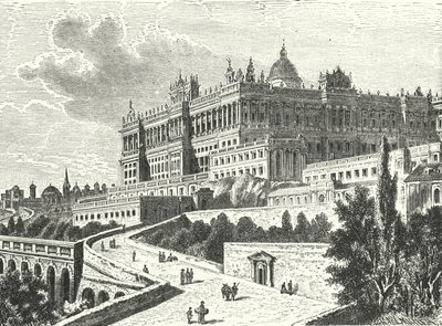 Kraliyet Sarayı, Madrid, İspanya (gravür) by Karl Muller