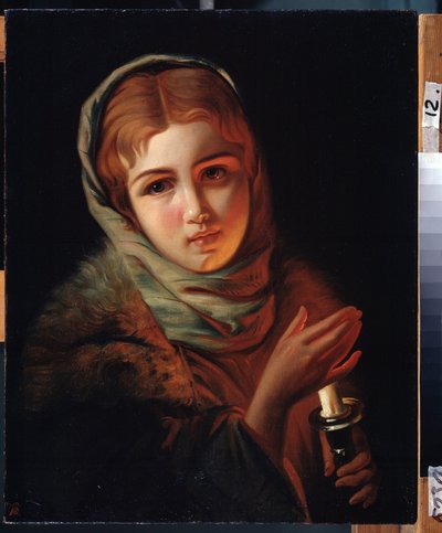 ""Randevu kaçırıldı"" İşçi sınıfı kökenli genç kız, hayal kırıklığına uğramış bir ifadeyle. Tablo Pavel Alexandrovich Briullov (Bryullov) (1840-1914) Devlet Sanat Müzesi, Irkutsk by Karl Pavlovich Bryullov