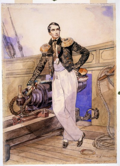Vladimir Alekseevich Kornilov 1806-1854) Themistocle gemisinde. (Vladimir Alekseyeviç Kornilov, Themistocles gemisinde). Deniz subayı ve Karadeniz Filosu Genelkurmay Başkanı, Kırım Savaşı