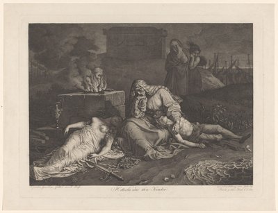 Hecuba öldürülen çocukları için yas tutuyor Hekuba und ihre Kinder (nesne üzerindeki başlık) by Karl Russ