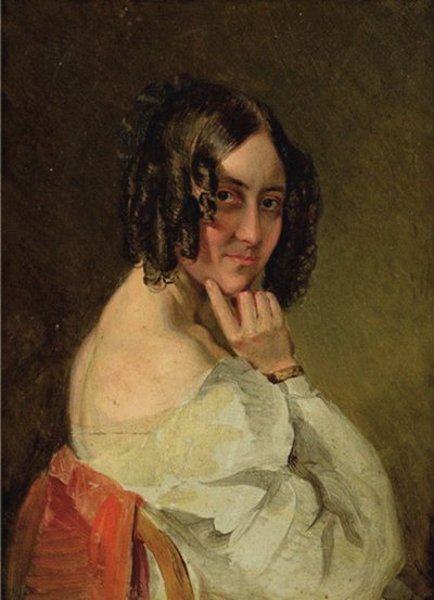 Barones Therese von Droßdik, kızlık soyadı Malfatti 1792-1851. by Karl Saar