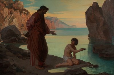 Deniz kenarında erkeklerle St. Augustine by Karl Schönbrunner