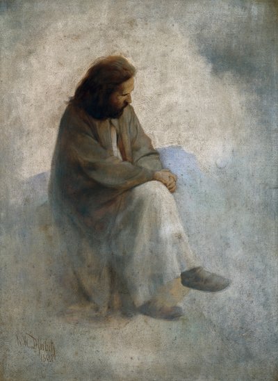 Diefenbach, Karl Wilhelm (1851-1913) tarafından Mesih olarak otoportre. Tuval üzerine yağlıboya by Karl Wilhelm Diefenbach