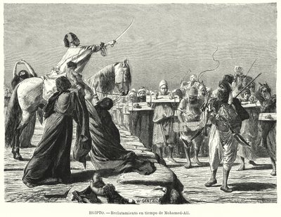 Mısır Hidivi Muhammed Ali zamanında Osmanlı Ordusuna asker alımı (lito) by Karl Wilhelm Gentz