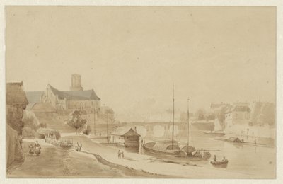 Bir nehir üzerinde şehir by Kasparus Karsen (possibly)