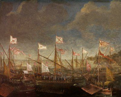Kadırgalar ile Akdeniz Deniz Manzarası by Kasper van Eyck