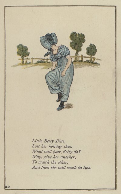 Küçük Betty Blue (renkli taş) by Kate (after) Greenaway