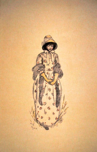 Kız dürtme kaput ve şal by Kate Greenaway