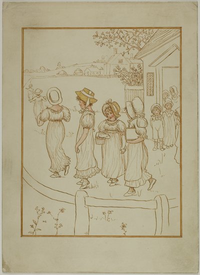 Bir Lane Aşağı Gidiyor Kızlar by Kate Greenaway