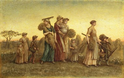Gleaners Eve Gidiyor (gemide suluboya) by Kate Greenaway