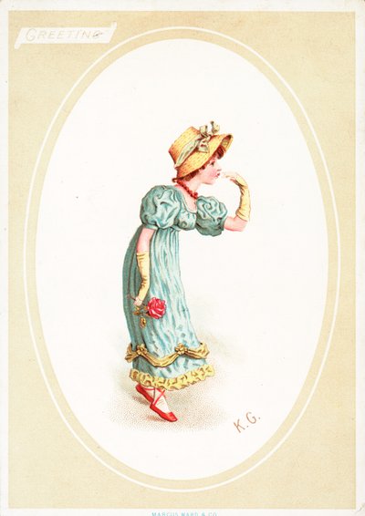 Tebrik kartı (chromolitho) by Kate Greenaway