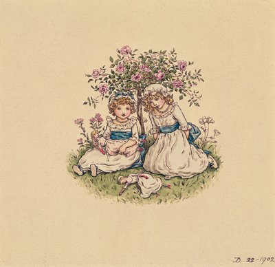 1902 Sevgililer Günü için çizim (kağıt üzerinde wc) by Kate Greenaway