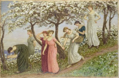 Beyaz Çiçeklerin içinden, 1891 (wc) by Kate Greenaway