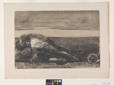 Die Pflüger (The Ploughmen) (çine kömürü üzerine gravür ve aquatint) by Käthe Kollwitz