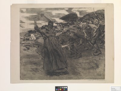 Losbruch (Salgın) (dağlama ve yumuşak zemin dağlama) by Käthe Kollwitz