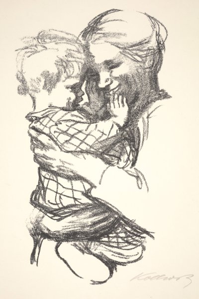 Kucağında Çocuklu Anne by Käthe Kollwitz