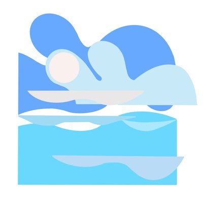 Güzel bir gün, 2023 (orijinal kağıt kolajından dijital illüstrasyon) by Kathy Dunaway