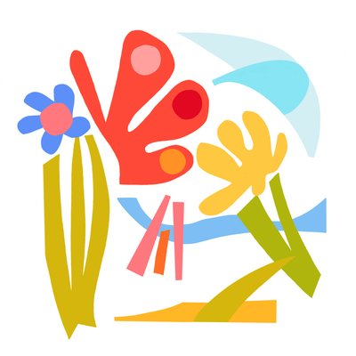 Ecstatic, 2023 (orijinal kağıt kolajdan dijital illüstrasyon) by Kathy Dunaway