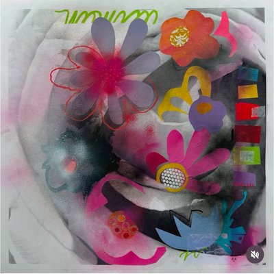 in bloom, 2025 (kağıt üzerine karışık teknik) by Kathy Dunaway