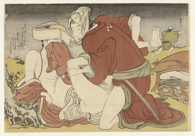 Rover genç gezgini yendi by Katsukawa Shuncho (attributed to)