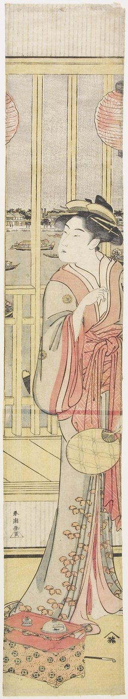 Courtesan Hanao_gi Kendini Soğutuyor, c. 1788 by Katsukawa Shuncho