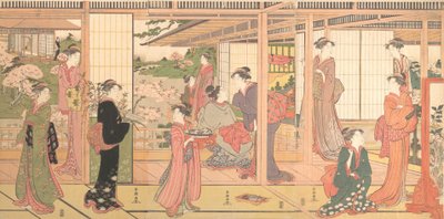 Bir Bahçeye Açılan Konak, yakl. 1786. by Katsukawa Shuncho