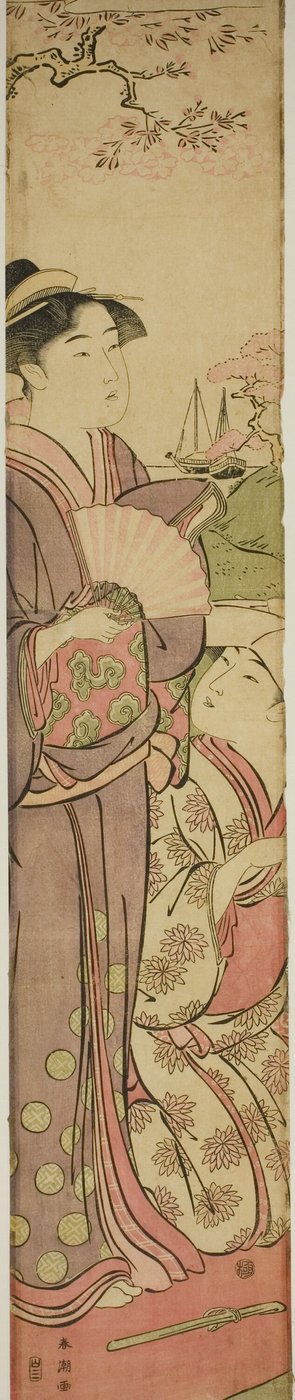 Kiraz Çiçeklerini Görüntülemek by Katsukawa Shuncho