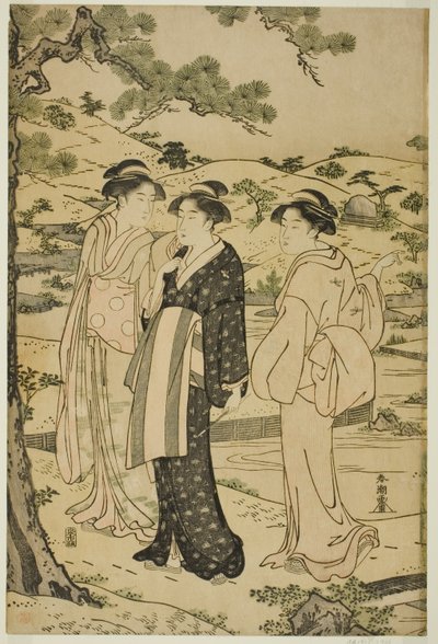 Bir Inari Tapınağını Ziyaret Eden Kadınlar by Katsukawa Shuncho