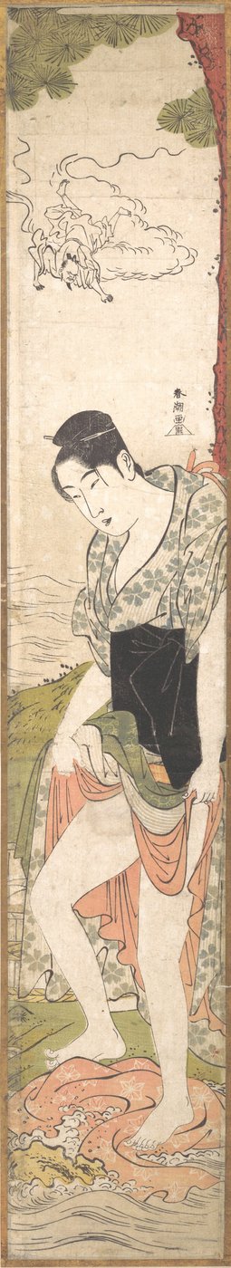 Nehirde Giysi Yıkan Genç Kadın, 18. yüzyılın sonu ve 19. yüzyılın başı. by Katsukawa Shuncho