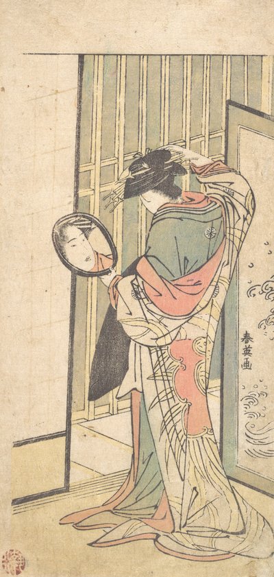 El Aynasında Yansımasına Bakan Bir Fahişe, ca. 1787. by Katsukawa Shun