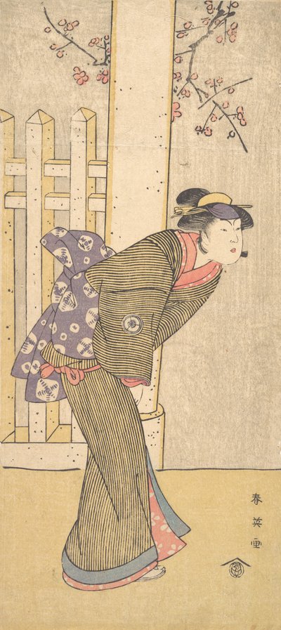 Torii Altında Duran Bir Kadın Olarak Dördüncü Iwai Hanshiro, ca. 1791 by Katsukawa Shun