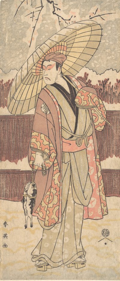 Dördüncü Matsumoto Koshiro, Şemsiye Altında Yürüyen Bir Adam olarak, ca. 1796. by Katsukawa Shun