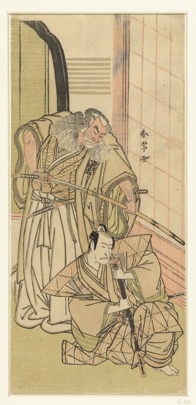 Aktörler Nakamura Nakazo I Ichikawa Danjuro V als edellieden by Katsukawa Shunjo