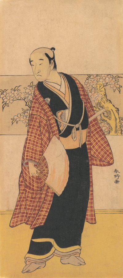 Tanımlanamayan Bir Aktör Elinde Açık Bir Yelpazeyle Duruyor, 1743-1812. by Katsukawa Shunko