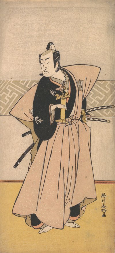 İki Kılıçlı Bir Samuray Olarak Aktör Ichikawa Omezo, 1743-1812. by Katsukawa Shunko