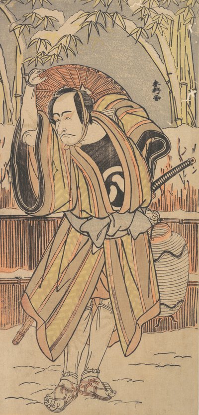 Beşinci Ichikawa Danjuro, Kış Kıyafetlerinde Bir Adam Olarak, 1788 tarihli. by Katsukawa Shunko