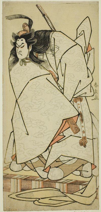 Aktör Onoe Matsusuke I Oyun Kumoi no Hana Yoshino no Wakamusha'da Ashikaga Takauji rolünde, Nakamura Tiyatrosu'nda On Birinci Ayda Gösterilen, 1786 by Katsukawa Shunsen