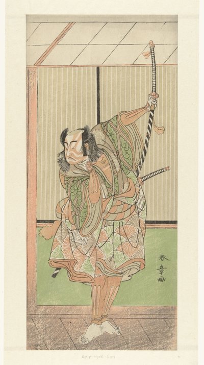 Uzun kılıçlı aktör Ichikawa Yaozo by Katsukawa Shunsho