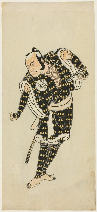 Aktör Bandô Matatarô IV, "Snowflakes: Plum Blossoms Kaomise" ("Mutsu no hana ume no kaomise") filminde Gempachibyôe rolünde by Katsukawa Shunsho