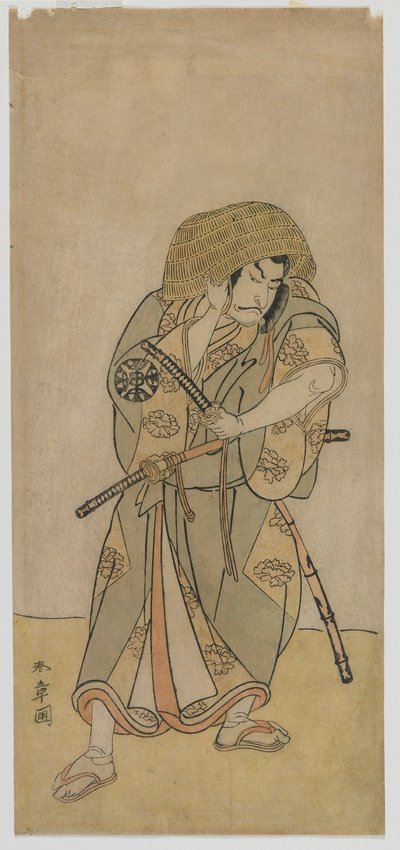 Kabuki Aktörü Nakamura Nakazo I Kılık değiştirmiş bir Samuray olarak, Edo dönemi, 1770