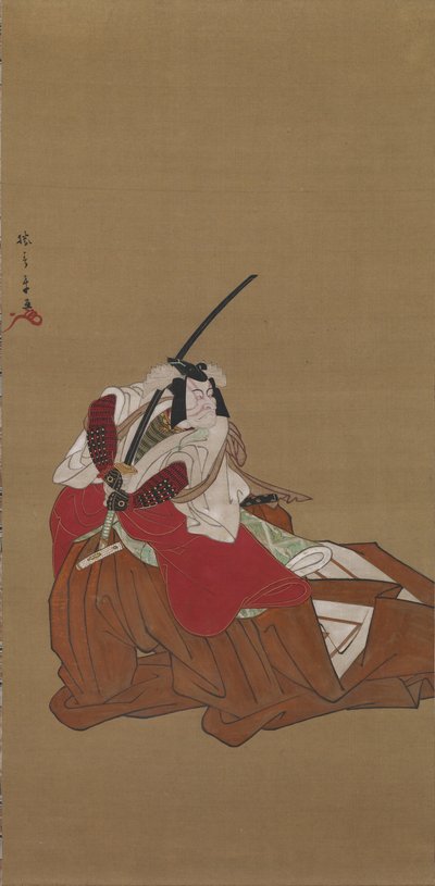 Nikuhitsu Ukiyoe: Ichikawa Danju_ro_V Inte Bir süreliğine, c. 1778 by Katsukawa Shunsho