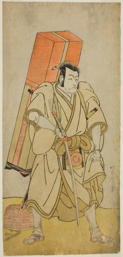 Aktör Ichikawa Danjuro V Godai Saburo Masazumi olarak Oyun Sugata no Hana Yuki no Kuronushi