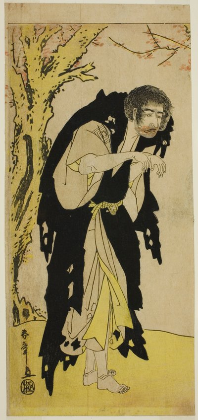 Aktör Ichikawa Monnosuke II, Dönek Keşiş Zenjibo Olarak Edo no Fuji Wakayagi Soga Oyununda Dainichibo kılığında, Nakamura Tiyatrosu