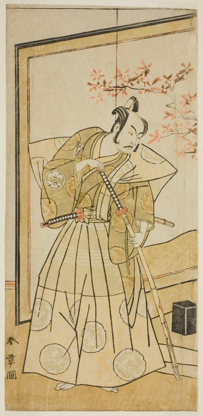 Aktör Nakamura Juzo II, Play Onna Aruji Hatsuyuki no Sekai'de Akita Jonosuke rolünde, Morita Tiyatrosu'nda On Birinci Ayda Gösterilen, 1773 by Katsukawa Shunsho