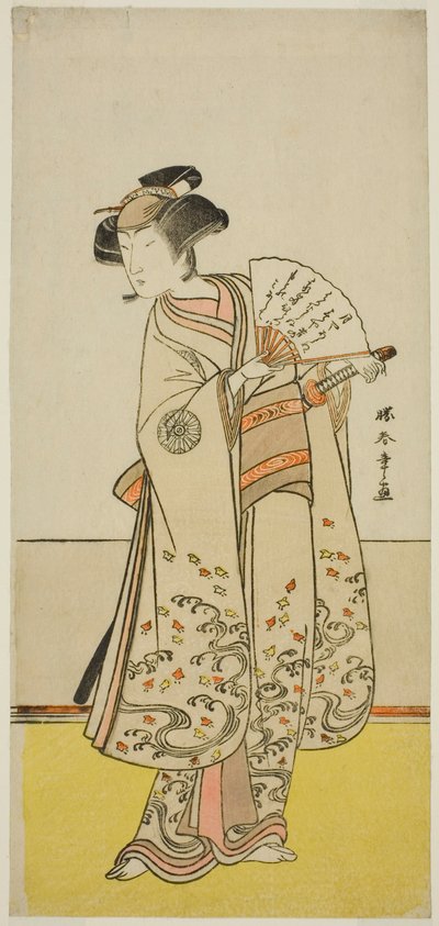 Aktör Nakamura Noshio I, Oyun Shida Yuzuriha Horai Soga'da (?) Oiso no Tora (?) rolünde, Morita Tiyatrosu'nda (?) İlk Ayda Gösterilen, 1775 (?) by Katsukawa Shunsho