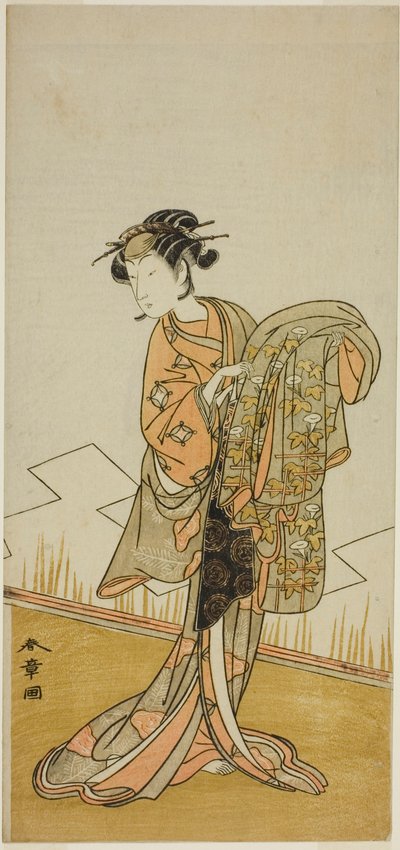 Aktör Nakamura Riko I, Play Gohiiki Kanjincho'da (?) Fahişe Wakamatsu (?) rolünde, Nakamura Tiyatrosu'nda (?) On Birinci Ay'da, 1773 (?) by Katsukawa Shunsho