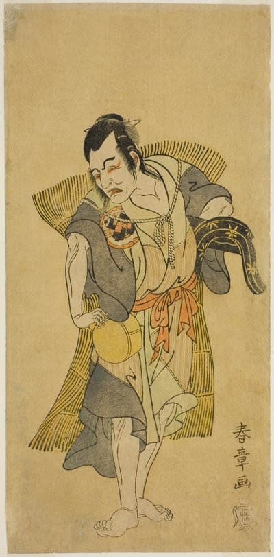 Aktör Nakamura Utaemon I Kudo Suketsune olarak Soga Moyo Aigo no Wakamatsu Oyununda Dilenci Kılığında, Nakamura Tiyatrosu'nda İlk Ayda Gösterilen, 1769 by Katsukawa Shunsho