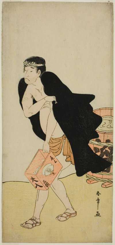 Aktör Onoe Matsusuke I, Kitekaeru Nishiki no Wakayaka oyununda Palanquin Taşıyıcı Gohei rolünde, Nakamura Tiyatrosu